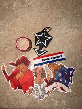 Cowboy Carter Sticker Set - Red, White & Blue Accents